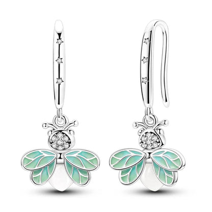 Aretes Primavera Plata 925 | Abeja, Flor y Mariposa | Aros Dobles Mujer