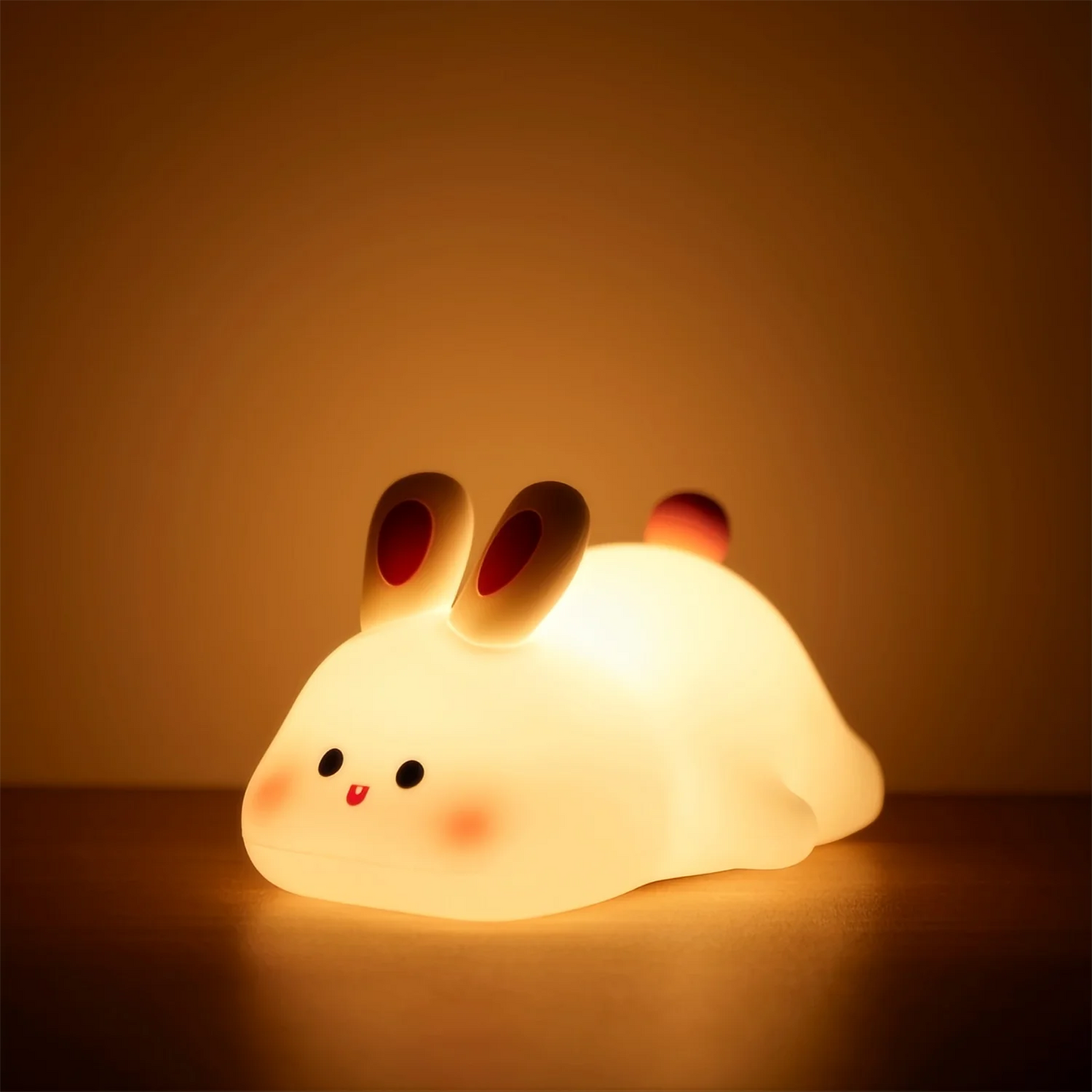 Lámpara de Noche de Silicona LED – Conejo/Zorro, Recargable con Sensor Táctil y Temporizador, Luz Regulable para Dormitorio Infantil