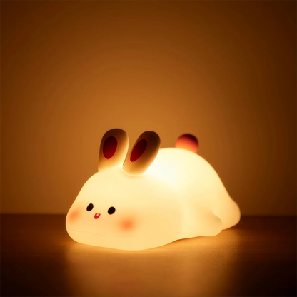 Lámpara de Noche de Silicona LED – Conejo/Zorro, Recargable con Sensor Táctil y Temporizador, Luz Regulable para Dormitorio Infantil