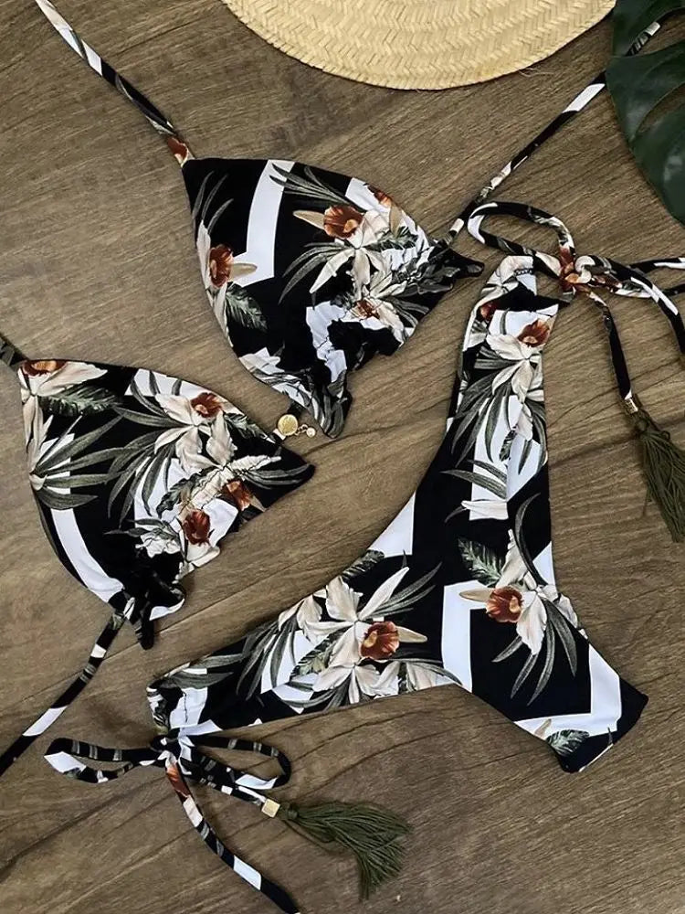 RUOTONGSEPT Bikini Estampado Mujer 2022 | Bandage Brasileño 2 Piezas