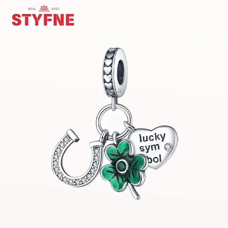 Charm Trébol de Cuatro Hojas en Plata 925 – Abalorios Suerte para Pulseras Originales Mujer