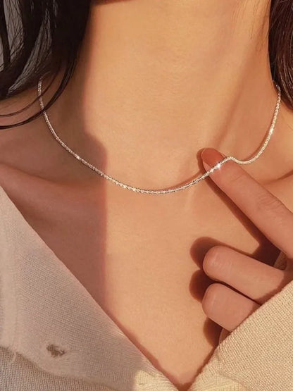 Pulsera Choker de Plata Brillante para Mujer - Joyería Fina de Fiesta y Boda