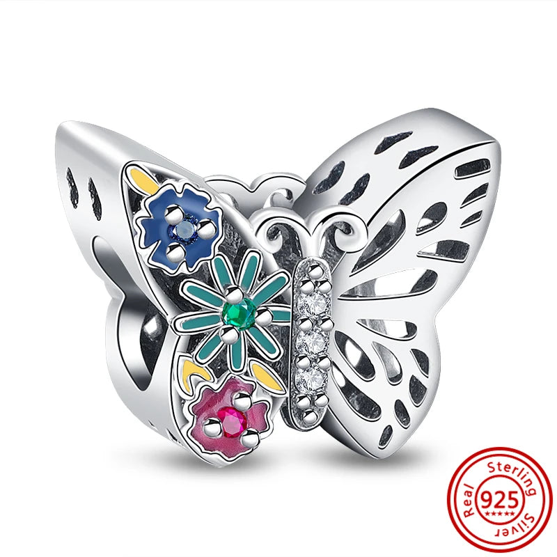 Charm trébol verde dopamina en plata 925 – Flor del bosque para pulsera DIY compatible Pandora mujer