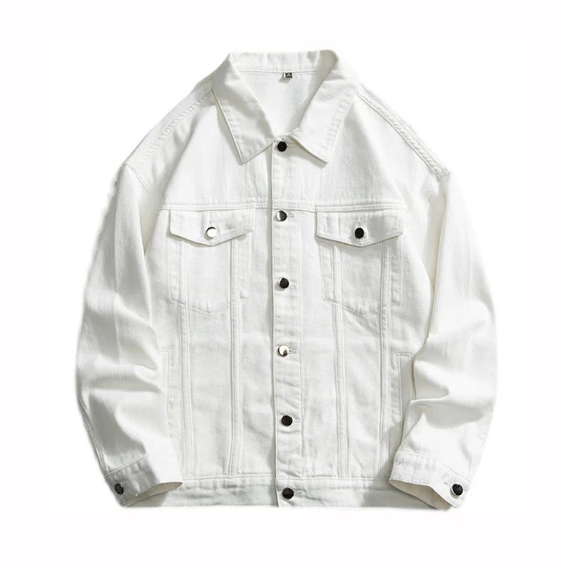Chaqueta Vaquera Oversize Hombre 5XL | Denim Jacket Verde Blanco Azul Negro Streetwear Hip Hop Casual con Solapa