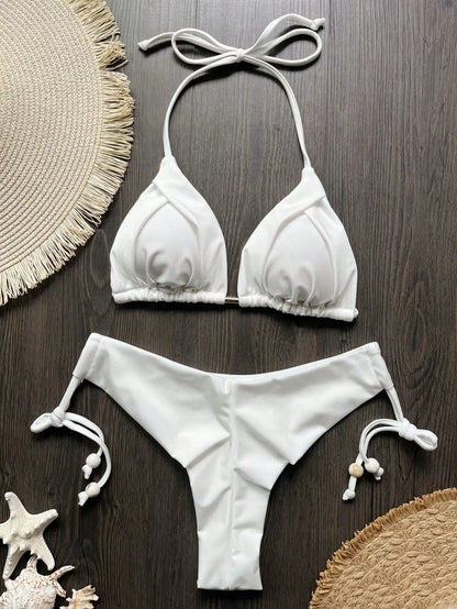 Bikini Brasileño Mujer 2025 | Traje de Baño Sexy Push Up Triángulo 13 Colores