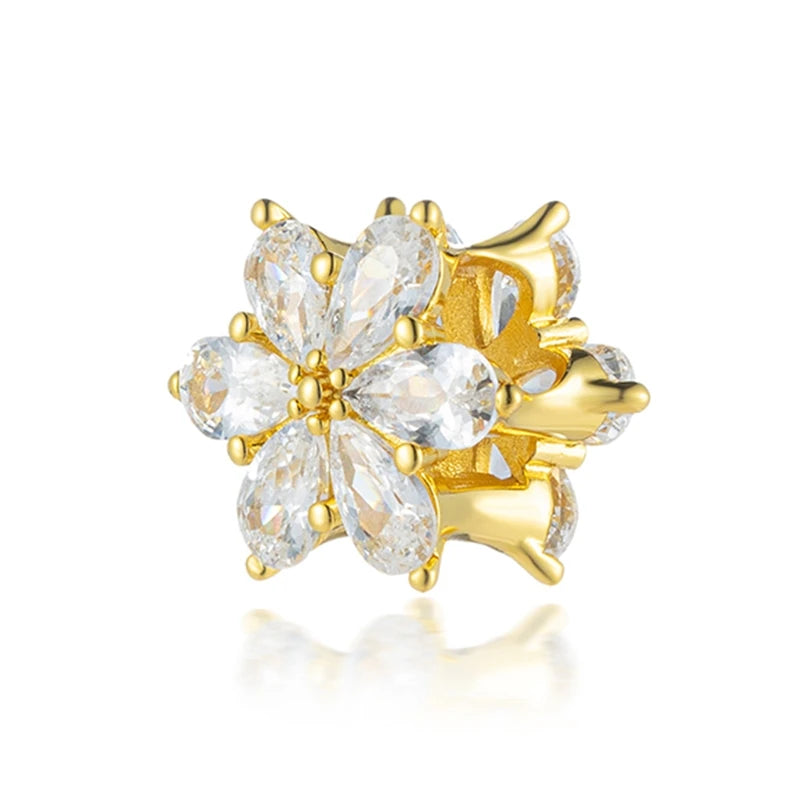 Charm Plata 925 Flores Rosadas | Cerezo y Margarita Brillante Compatible Pandora