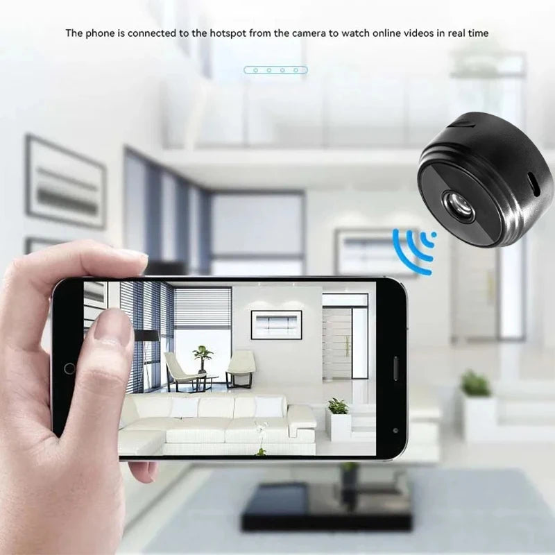 Cámara A9 HD WiFi 1080p – Cámara Inalámbrica de Seguridad con Visión Nocturna e Infrarrojos para Interior y Exterior