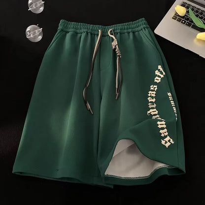 Shorts Veraniegos Hombre 2025 | Estilo Retro con Estampado de Letras y Corte Oversize