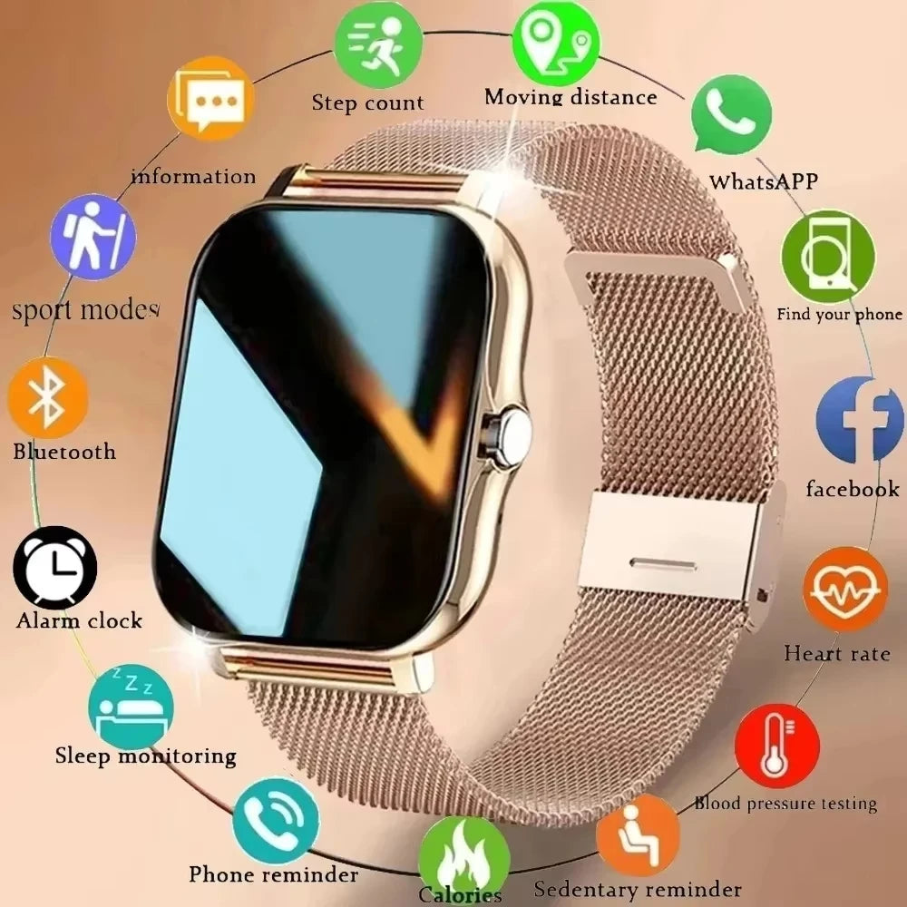 LAXASFIT Smartwatch 2025 – Reloj inteligente con llamadas Bluetooth, pantalla táctil completa y monitor de salud
