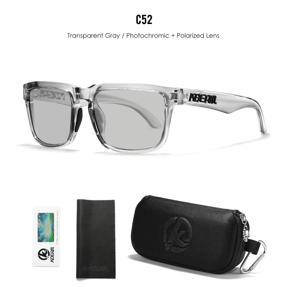 Gafas de Sol Polarizadas KDEAM Unisex | Diseño Cuadrado Casual con Estuche Rígido