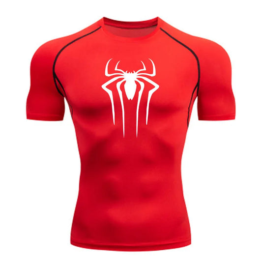 Camiseta Compresiva de Hombre – Gym, Fitness, Running y Superhéroe, Rashguard, Manga Corta, Secado Rápido, T-Shirt Deportivo