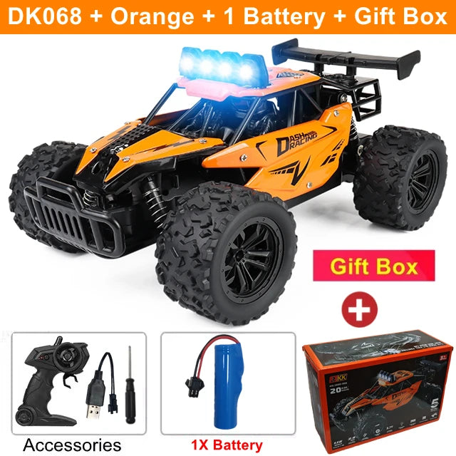 Coche RC Drift 1:16 Todoterreno – Control Remoto 2.4G Alta Velocidad con Luces LED Juguete para Niños