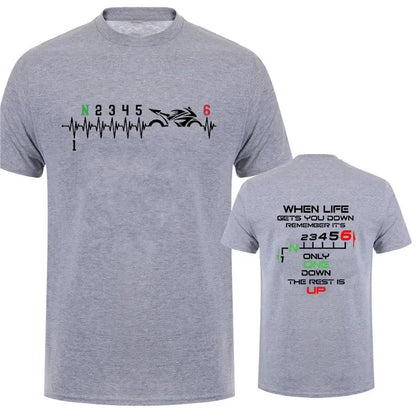 Camiseta Hombre 2025 | Oversize Motociclista con Estampado “Heartbeat”
