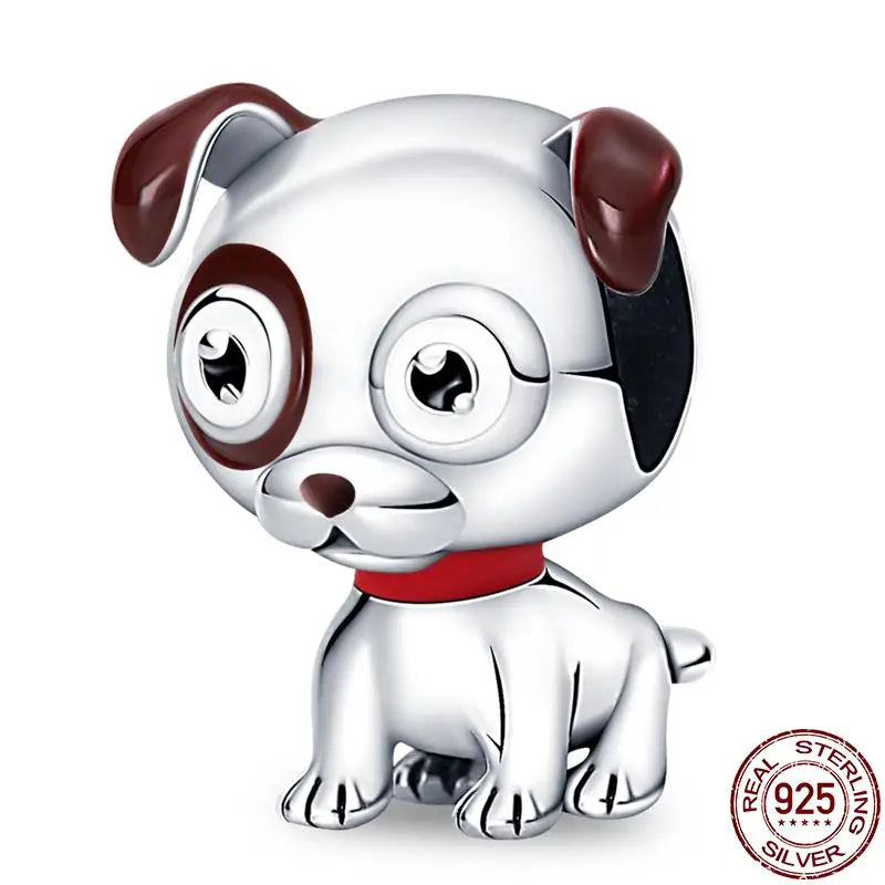 Charm animal mascota en plata 925 – Abalorio elegante para pulsera o collar tipo Pandora, joyería personalizada mujer