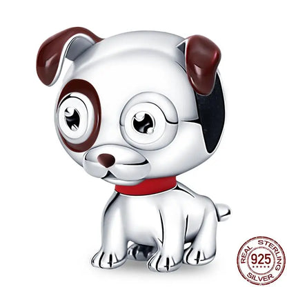 Charm animal mascota en plata 925 – Abalorio elegante para pulsera o collar tipo Pandora, joyería personalizada mujer