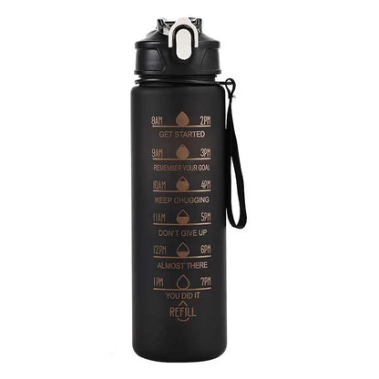 Botella Deportiva de Agua 800ML – Botella Plástica con Escala, Antifugas, Portátil y Reutilizable para Gimnasio, Viaje y Outdoor