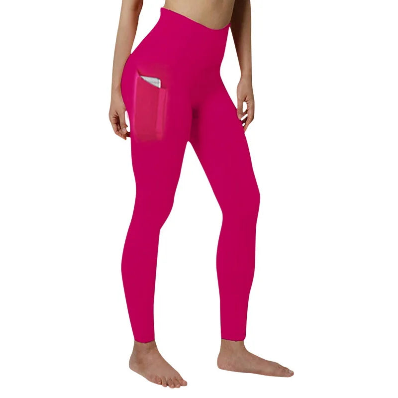 Leggings Deportivos Mujer Cintura Alta | Mallas Yoga Push Up con Bolsillo y Control Abdomen