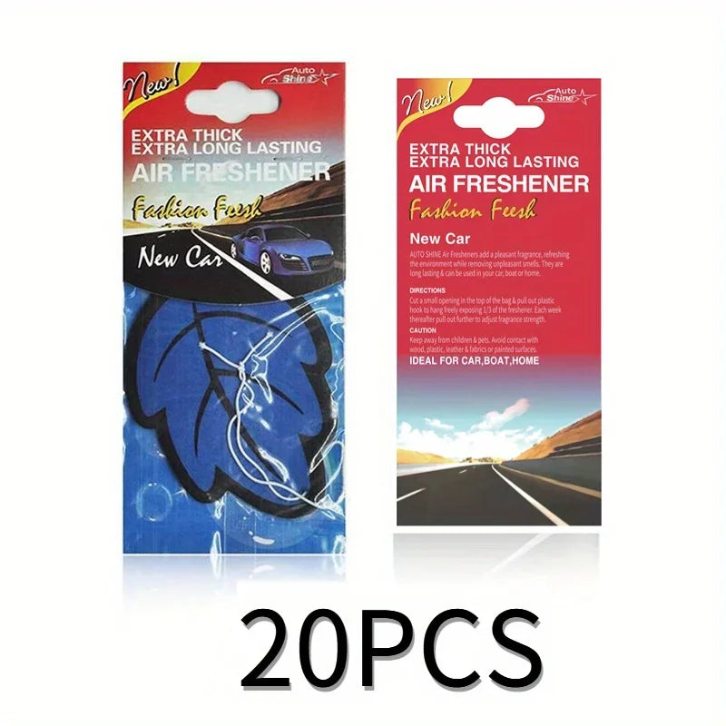 Ambientador de Coche Colgante en Forma de Hoja – 3 a 60 Piezas Aroma Natural Vainilla Perfume Interior Auto