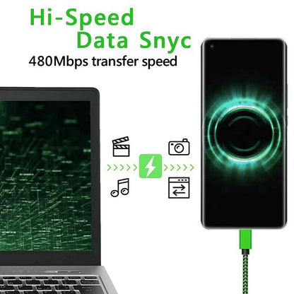 Cable USB-A a Type-C de carga rápida – Nylon trenzado, resistente y compatible con Xiaomi, Samsung, Huawei y Android