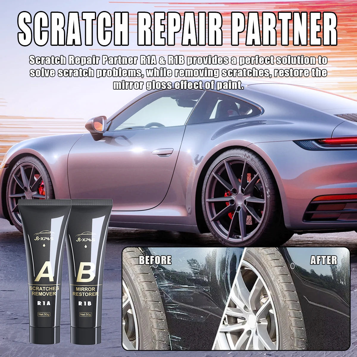 Removedor de Rayones para Auto R1 | Pulidor de Pintura, Restaurador de Brillo y Cera Anti-Rayaduras
