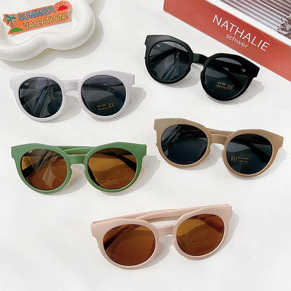 Gafas de Sol Vintage Redondas para Niños | Protección UV400 Acrílico Frosted