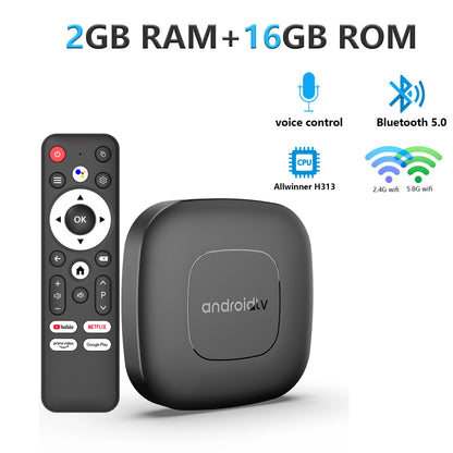 Mortal T1 Smart TV Box Android 14 WIFI6 4K HDR Bluetooth Home Theater con Control de Voz