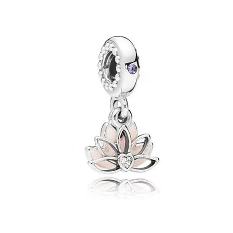 Charm Plata 925 Flores Rosadas | Cerezo y Margarita Brillante Compatible Pandora