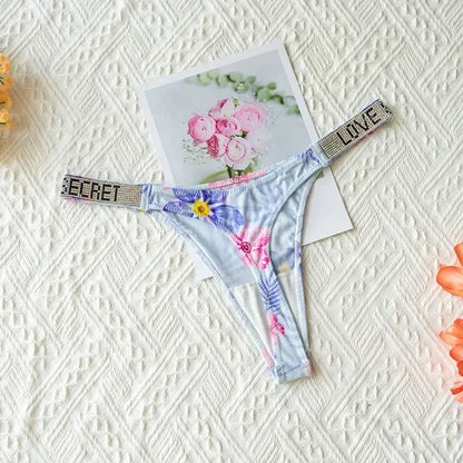 Tanga Mujer 2025 | Lencería Sexy con Rhinestones y Push-Up