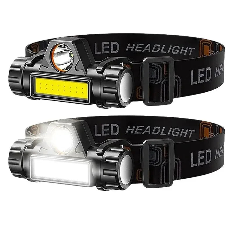 Linterna Frontal Recargable USB LED COB | Faro de Cabeza Súper Brillante, Magnético, Impermeable para Pesca y Actividades al Aire Libre