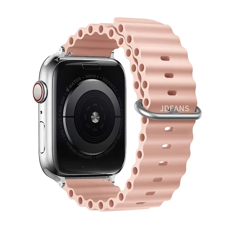 Correa Ocean Band Compatible con Apple Watch | Pulsera Deportiva Ajustable 49mm 45mm 44mm 41mm 40mm Series SE 3 6 7 8 9 10 Ultra