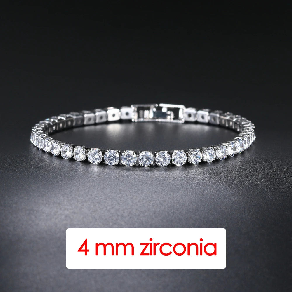 Pulsera Hiphop Tennis para Hombre – Cadena de Cristal Iced Out con Circonia 3/4/5mm