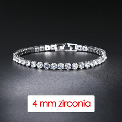 Pulsera Hiphop Tennis para Hombre – Cadena de Cristal Iced Out con Circonia 3/4/5mm