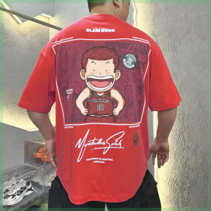 Camiseta Oversize Unisex 2025 | Estampado Anime “Slam Dunk” Estilo Japonés
