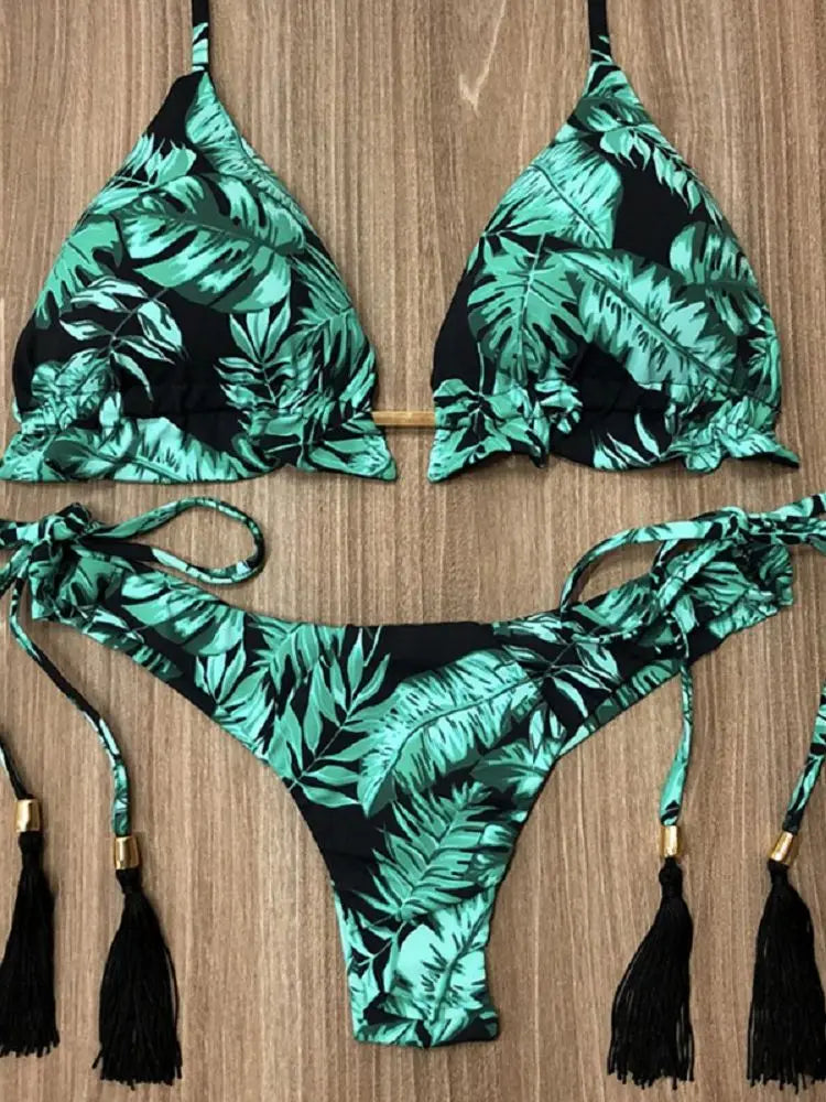 RUOTONGSEPT Bikini Estampado Mujer 2022 | Bandage Brasileño 2 Piezas