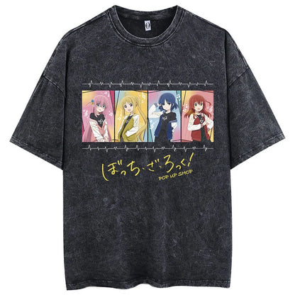 Camiseta Oversized Bocchi Club | Anime Bocchi The Rock Hombre | Algodón Estampada Creativa