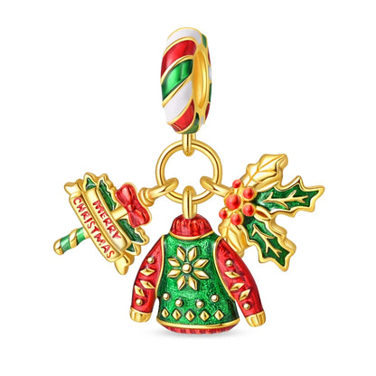 Charm Navideño Disney en Plata 925 – Abalorios Mickey y Minnie para Pulseras Originales Mujer