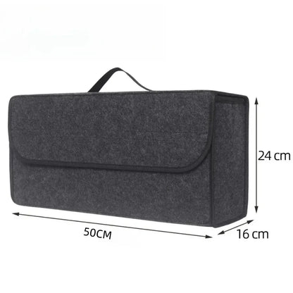 Organizador de Maletero Antideslizante para Coche – Caja de Almacenamiento de Gran Capacidad en Fieltro Suave, Ahorra Espacio