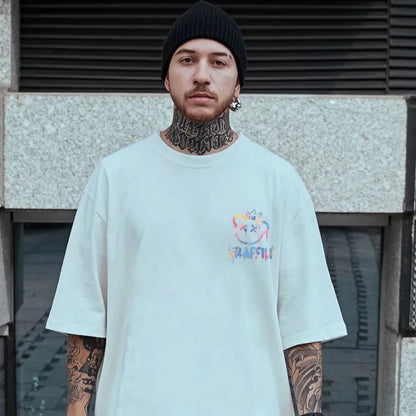 Camiseta Oversize M-8XL – T-shirt Coreana, Manga Corta, Cuello Redondo, Casual Verano, Outfits en Pareja para Hombre