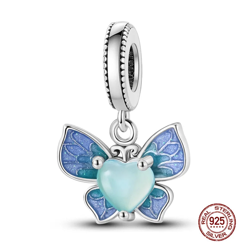 Charm Mariposa de Plata 925 | Dije para Pulsera o Collar 3mm Mujer Joyería Fina
