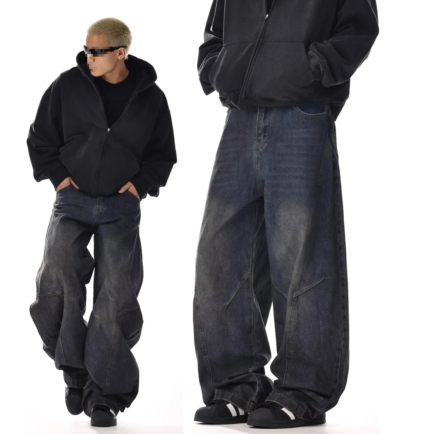 Jeans Baggy Hombre Oversize | Pantalones Vaqueros Anchos Streetwear Hip Hop Loose Fit Casual