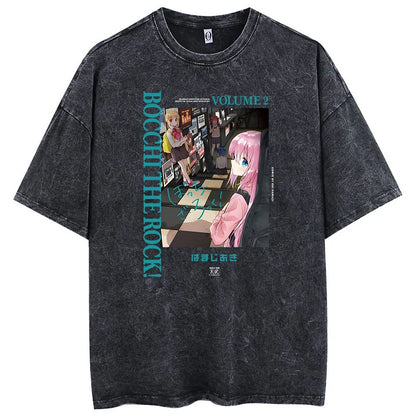 Camiseta Oversized Bocchi Club | Anime Bocchi The Rock Hombre | Algodón Estampada Creativa