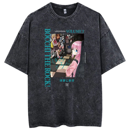 Camiseta Oversized Bocchi Club | Anime Bocchi The Rock Hombre | Algodón Estampada Creativa