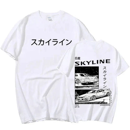 Camiseta Oversize JDM Unisex | T-Shirt Drift Japan Anime AE86 Skyline R34 Initial D Algodón Casual