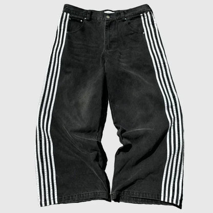 Jeans Oversize Y2K Phantom Unisex | Pantalones Baggy Estilo Hip Hop Streetwear con Parche Bordado Araña Gótico Retro
