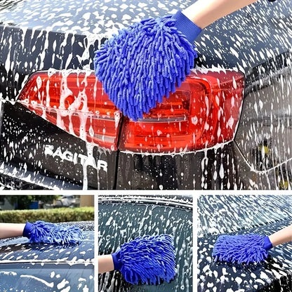Guantes de Microfibra Chenille para Carro | 1 o 2 Piezas | Limpieza Doble Cara Ultrafina y Absorbente