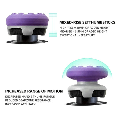 2Pcs Hand Grip Extenders Caps for PS4 PS5 Game Controller Gamepad Thumb Stick Grips High/Low Rise Covers For Playstation 4 5
