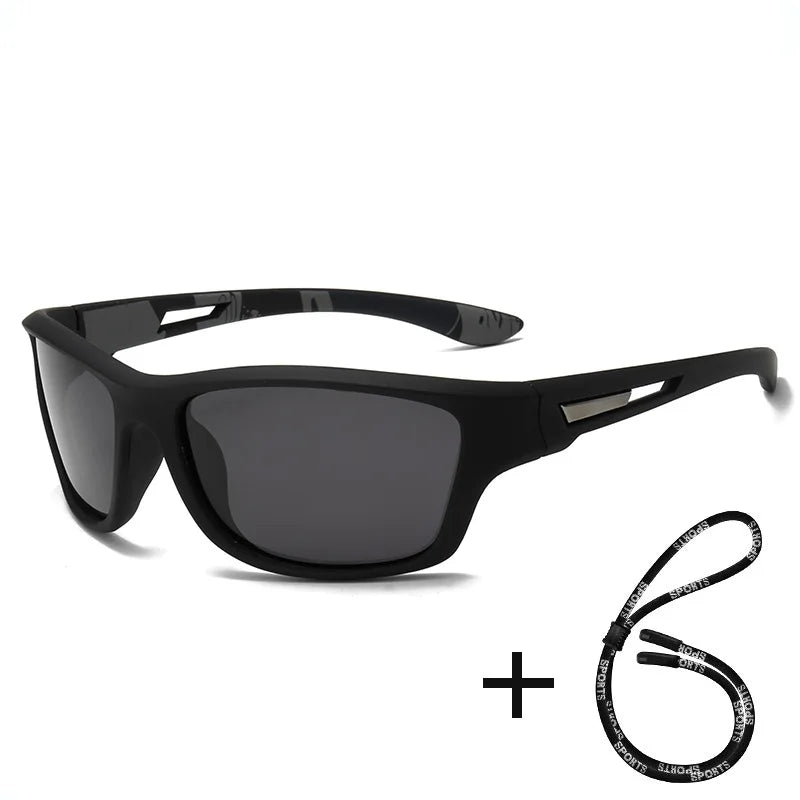 Gafas de Sol Deportivas Polarizadas con Cadena | Unisex Retro UV400 para Ciclismo, Pesca y Escalada