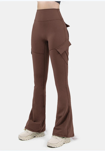 Leggings Yoga Mujer Pierna Ancha | Pantalones Deportivos Compresión con Bolsillos Estilo Naked Feeling