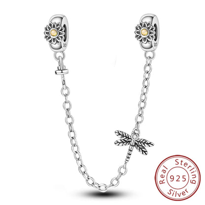Charm de Plata 925 Luciérnaga y Mariposa Luminoso – Abalorio Brillante para Pulseras Originales