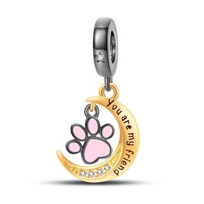 Charm Corazón Mamá e Hija en Plata 925 – Colgante Clásico para Pulseras Tipo Pandora, Regalo Día de la Madre